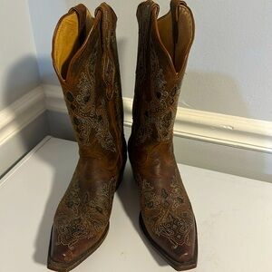 Brown cowboy boots
